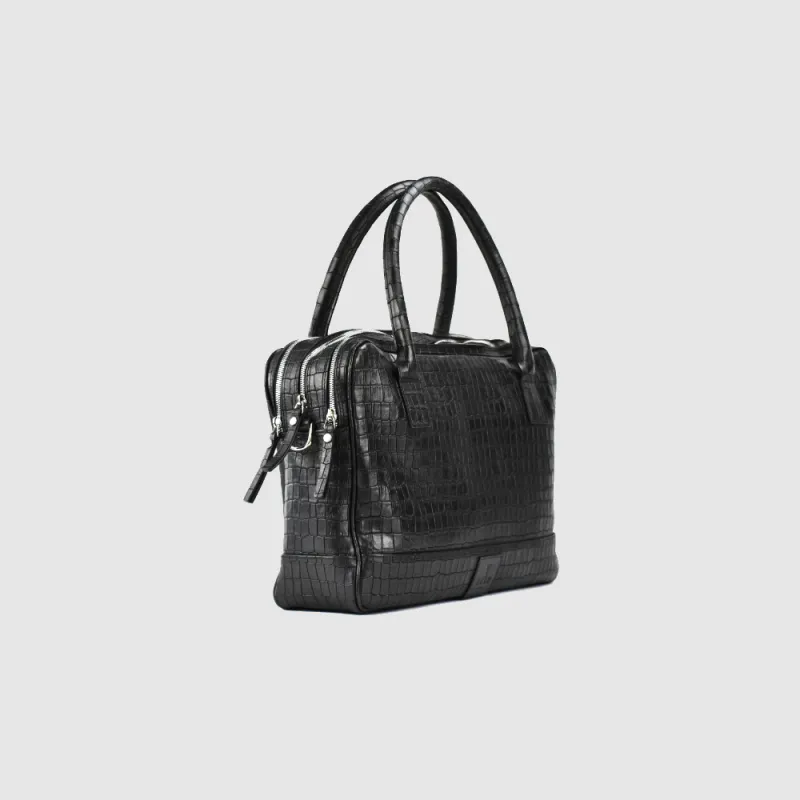 Trippelzippbag LUKA black croco